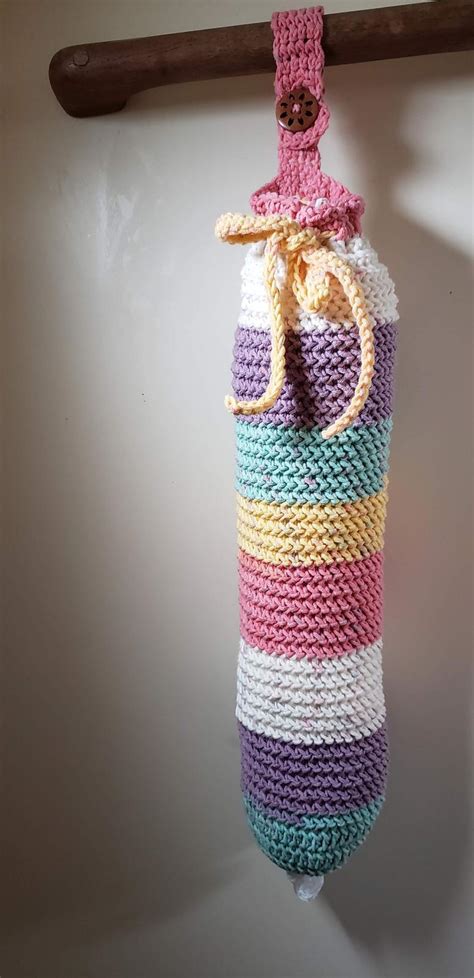 This Boho Bag Saver Free Crochet Pattern is very simple and functional project. . Free crochet bag holder pattern
